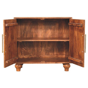 Arco Groove Sideboard | Solid Mango Wood | Roasted Almond Finish | 2 Door Storage Cabinet