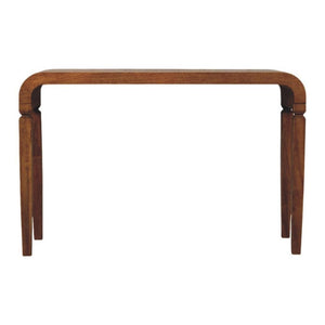 Arcus Console Table | Solid Mango Wood | Amber Oak Finish | Hallway Entry Console