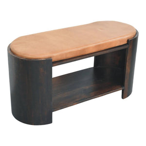 Arcus Shoe Bench | Solid Mango Wood | Curved Profile | Entryway Storage Seat