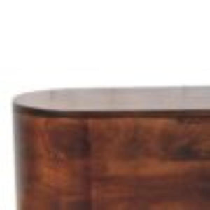 Arden Blanket Box | Solid Mango Wood | California Walnut Finish | Curved Wooden Storage Chest