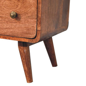Arden Chest of Drawers | Solid Mango Wood | Honey Caramel Finish | 3 Drawer Storage Chest