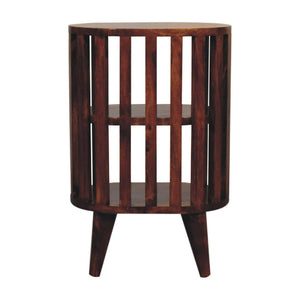 Ariella Double Shelf Chestnut Bedside | Solid Mango Wood | Double Open Shelf