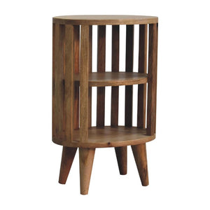 Ariella Double Shelf Oak-ish Bedside | Solid Wood | Open Storage