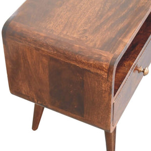 Arlo Curved Media Unit | Solid Mango Wood | California Walnut Finish | 2 Drawer TV Entertainment Unit