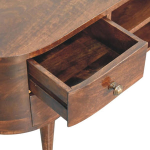 Arlo Rounded Entertainment Unit | Solid Mango Wood | California Walnut Finish | 4 Drawer TV Media Unit