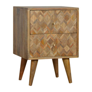 Assorted Bedside Table | Solid Mango Wood | Oak Finish | Artisan Bedroom Storage
