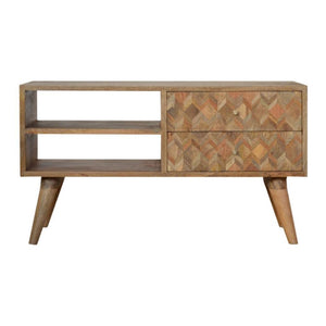 Assorted Oak-Inspired Media Unit | Mixed Timber Tones | Contemporary TV Storage