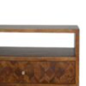 Assorted Open Slot Bedside Table | Solid Mango Wood | Chestnut Finish | Nightstand Storage