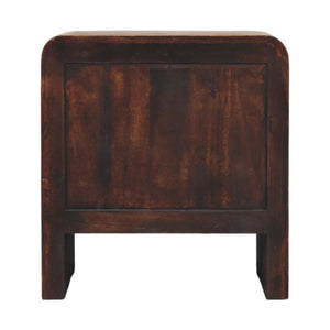 Aurelio Smoked Oak Bedside Table | Solid Mango Wood | Smoked Oak Finish | 2 Drawer Nightstand