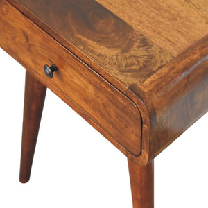 Avora Bedside Table | Solid Mango Wood | Chestnut Finish | 1 Drawer