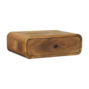 Avora Floating Bedside | Solid Mango Wood | Oak-Inspired Finish | 1 Drawer