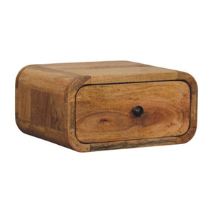 Avora Mini Wall Bedside Table | Solid Mango Wood | Oak-ish Finish | 1 Drawer