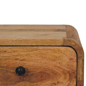 Avora Mini Wall Bedside Table | Solid Mango Wood | Oak-ish Finish | 1 Drawer