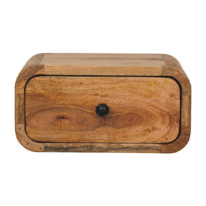 Avora Mini Wall Bedside Table | Solid Mango Wood | Oak-ish Finish | 1 Drawer