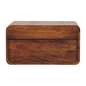 Avora Wall-Mounted Bedside Table | Solid Mango Wood | Chestnut Finish