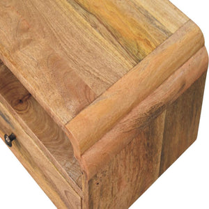 Avora Wall-Mounted Bedside Table | Solid Mango Wood | Natural Finish | Floating Nightstand