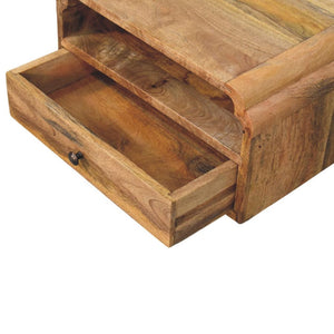 Avora Wall-Mounted Bedside Table | Solid Mango Wood | Natural Finish | Floating Nightstand