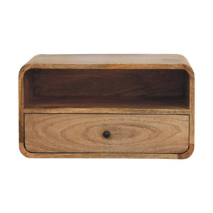 Avora Wall-Mounted Bedside Table | Solid Mango Wood | Oak-ish Finish