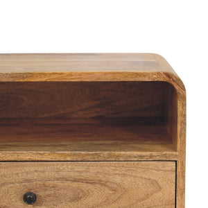 Avora Wall-Mounted Bedside Table | Solid Mango Wood | Oak-ish Finish