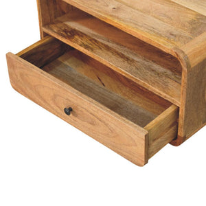 Avora Wall-Mounted Bedside Table | Solid Mango Wood | Oak-ish Finish