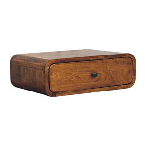 Avora Wall-Mounted Nightstand | Honey Caramel Finish | 1 Drawer Floating Bedside