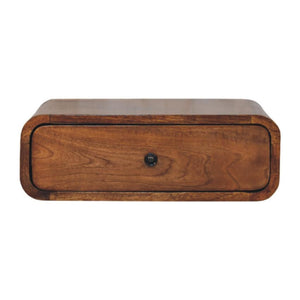 Avora Wall-Mounted Nightstand | Honey Caramel Finish | 1 Drawer Floating Bedside