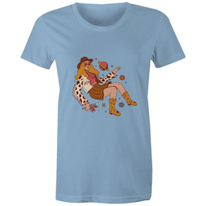 Women's Cowgirl In Space Maple Tee
