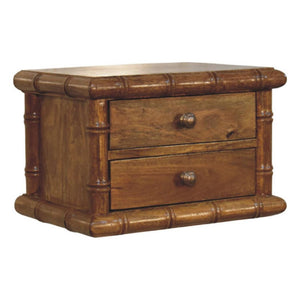 Bamboo Bedside Table | Compact Storage | Amber Oak Finish
