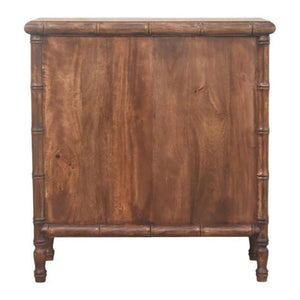 Bamboo Carved 3-Drawer Chest | Artisan Bedroom Storage