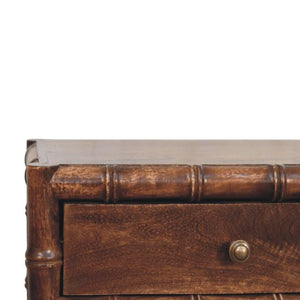Bamboo Frame Nightstand | Roasted Almond Finish | Natural Bedside Table