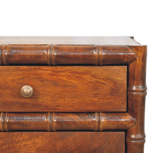 Bamboo Framed Bedside Table | Compact Storage | Sculptural Design