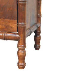 Bamboo Framed Bedside Table | Compact Storage | Sculptural Design