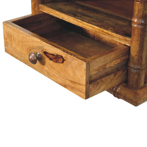 Bamboo Open Bedside Table | Open Storage | Amber Oak Finish