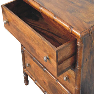 Bamboo Three Drawer Chest | Bedroom Storage | Bamboo-Inspired Design