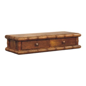 Bamboo Wall-Mounted Console Table | Floating Hallway Design | Framed Detail