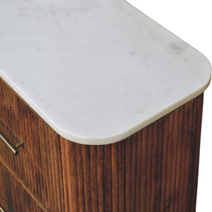 Beaumont Marble Chest of Drawers | Solid Mango Wood | Natural Stone Top | Bedroom Storage