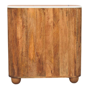 Beaumont Marble Chest of Drawers | Solid Mango Wood | Natural Stone Top | Bedroom Storage
