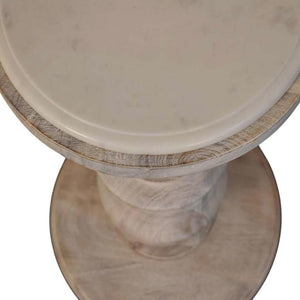 Bellis Marble Accent Table | Sculptural Side Table | Natural Stone Look