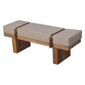 Belmont Boucle Bench | Cream Upholstery | Solid Wood Frame