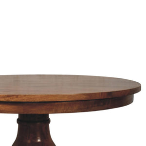 Belmont Round Dining Table | Solid Mango Wood | Sculptural Pedestal Base | Modern Dining Furniture