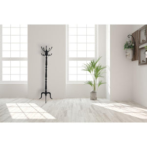 Black Coat Stand | Freestanding Entryway Storage | Slim Vertical Design