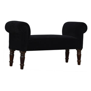 Black Velvet Bench | Elegant Upholstered Seating | Versatile Home Accent