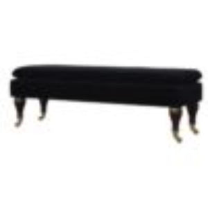 Black Velvet Castor Bench | Solid Mango Wood | Button Tufted Upholstery | Classic Seating