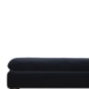 Black Velvet Castor Bench | Solid Mango Wood | Button Tufted Upholstery | Classic Seating