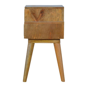 Blush Pink & White Bedside Table | 2 Drawers | Solid Mango Wood