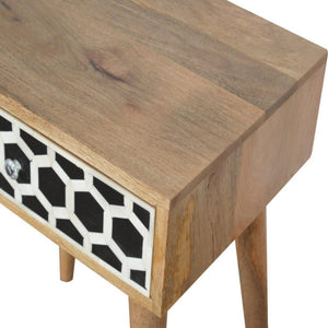 Bone Inlay Bedside Table | Distinctive Detail | Versatile Home Furniture