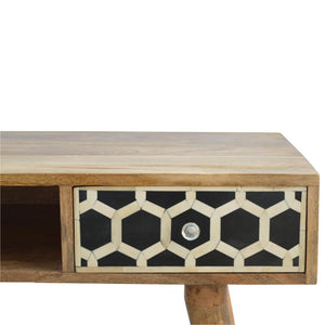 Bone Inlay Writing Desk | Decorative Pattern | Statement Home Office Table