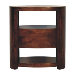 Bordeaux Bedside Table | Solid Mango Wood | Chestnut Finish | Compact Bedroom Storage