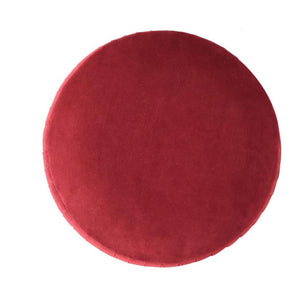 Bordeaux Pleated Velvet Footstool | Wine Red Cotton Velvet | Gold Brass Base