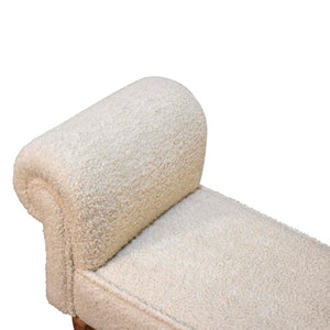 Bouclé Cream Bench | Textured Upholstery | Bedroom & Living Room Seating
